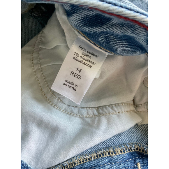 Edgely High Rise Mom Jeans Women’s Size 14 Regular Light Wash Distressed Button - Picture 6 of 8